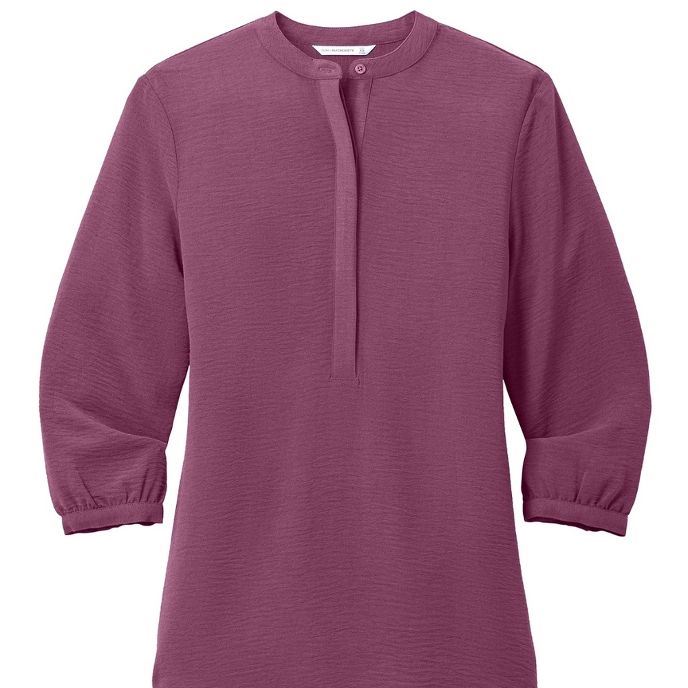 Women's 3/4-Sleeve Textured Crepe Tunic NEW - Picture 2 of 4